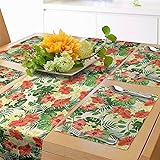 Ambesonne Tropical Table Runner & Placemats, Exotic