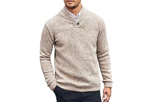 COOFANDY Men Dress Sweater Shawl Collar Sweatshirt Fashion Light Fleece Sweatshirt Dark Blue