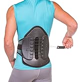 BraceAbility Lumbar Decompression Back Brace - Adjustable Semi-Rigid Lumbosacral Corset Belt for Discectomy, Laminectomy, Disc Injury, Back Muscle Spasms, Pre and Post Spine Surgery Protection (Large)
