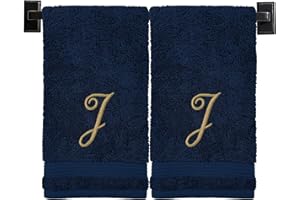 CUSTOM LUXURY TOWELS Monogrammed Hand Towels - Set of 2 - Genuine Turkish Hand Towels - Choose Any Letter - Choose Towel and Thread Color - Embroidered Script Monogram - Personalized Towels - Monogrammed Towels