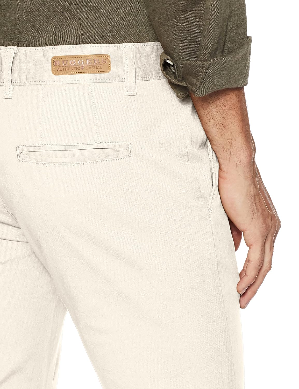 ruggers men's tapered fit casual trousers