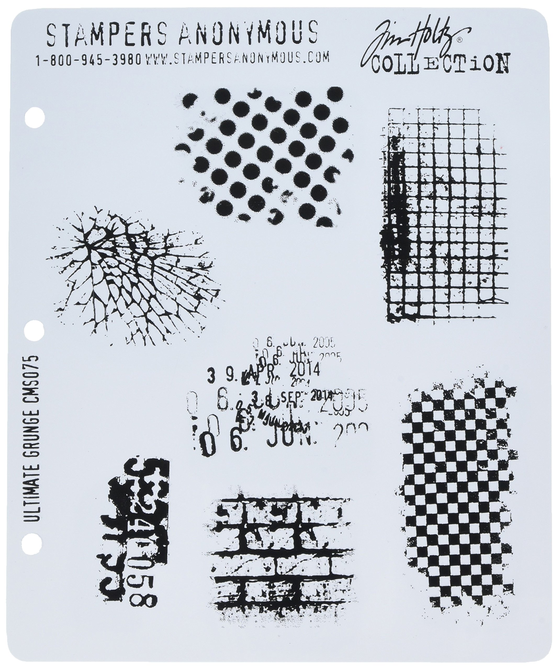 Stampers Anonymous CMS-075 Tim Holtz Cling Rubber Stamp Set, Ultimate Grunge