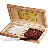 Laguiole 6 Piece Steak Stainless Steel Knife Set in Wooden Case
