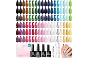 BEETLES GEL POLISH Beetles Gel Nail Polish Set - 44 PCS Brown Nude Burgundy Gel Polish Winter Nails Fairytale Town Collection with 4Pcs Base Glitter Matte Glossy Top Coat Soak off Uv Gel DIY Manicure