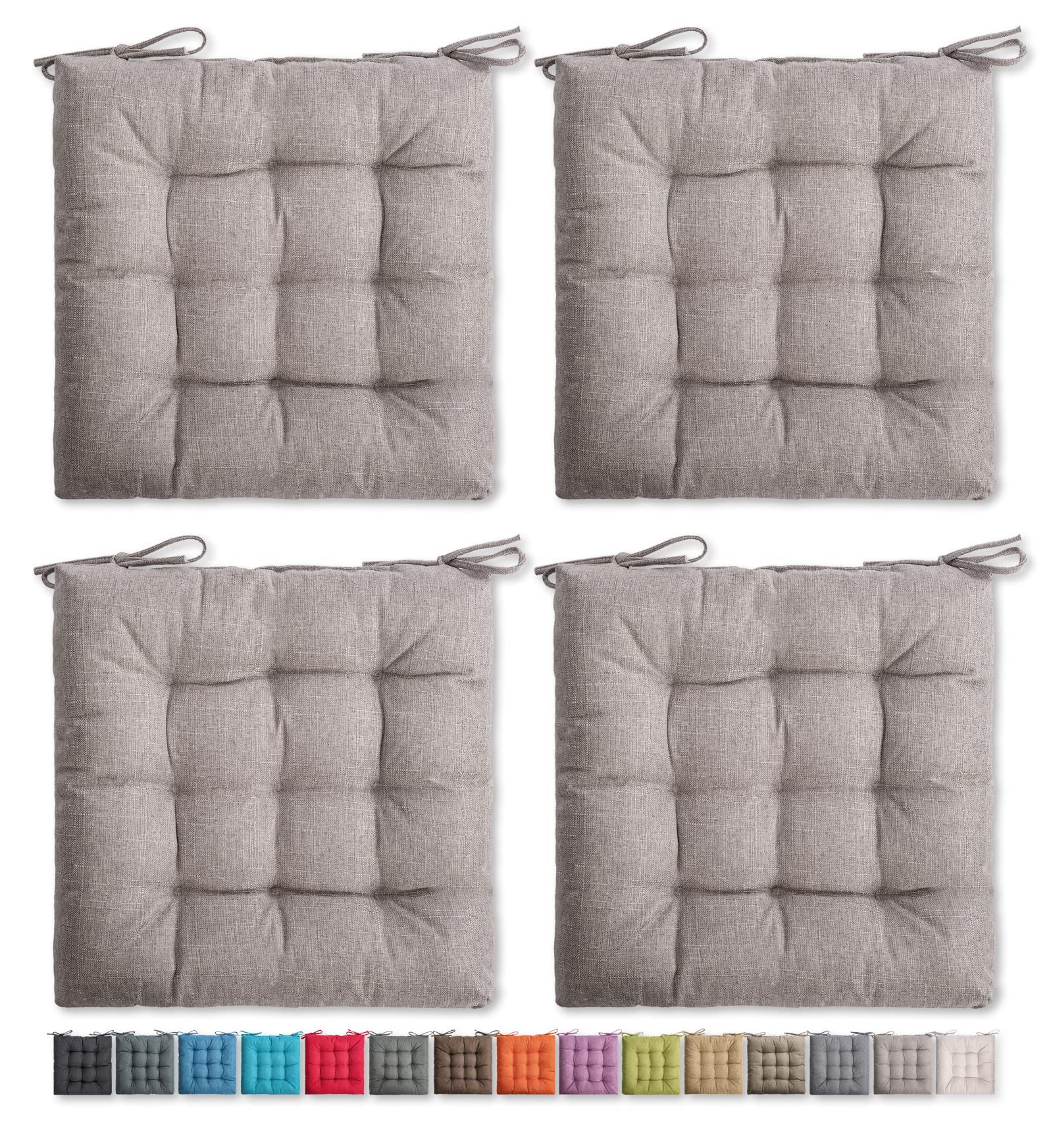 Photo 1 of SQUARE MOON 4 Pack Chair Cushions, Seat Cushions, Chair Pads, Chair Mat for Indoor, Outdoor Dining Chair, Kitchen Chairs, Dining Room Chairs (16" × 16" × 4 Pack, Beige)