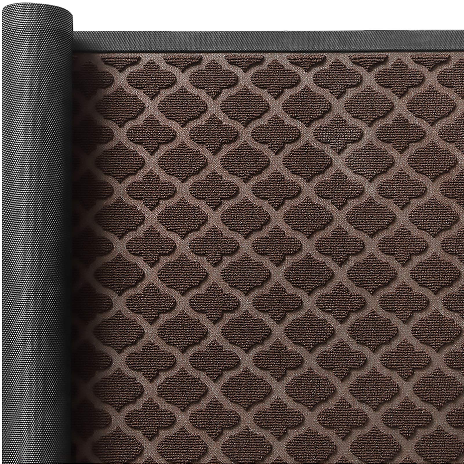 Color&Geometry Outdoor Door Mat 24X47 Rubber Mats, Low-Profile Doormat, Indoor Outdoor, Waterproof,Mat for Floor, Patio, Entry, Back Front Door,Brown