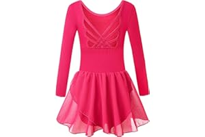 Tegmk Girls Tank Ballet Leotards with Skirt Toddler Dance Dress,Cute Butterfly Hollow Back