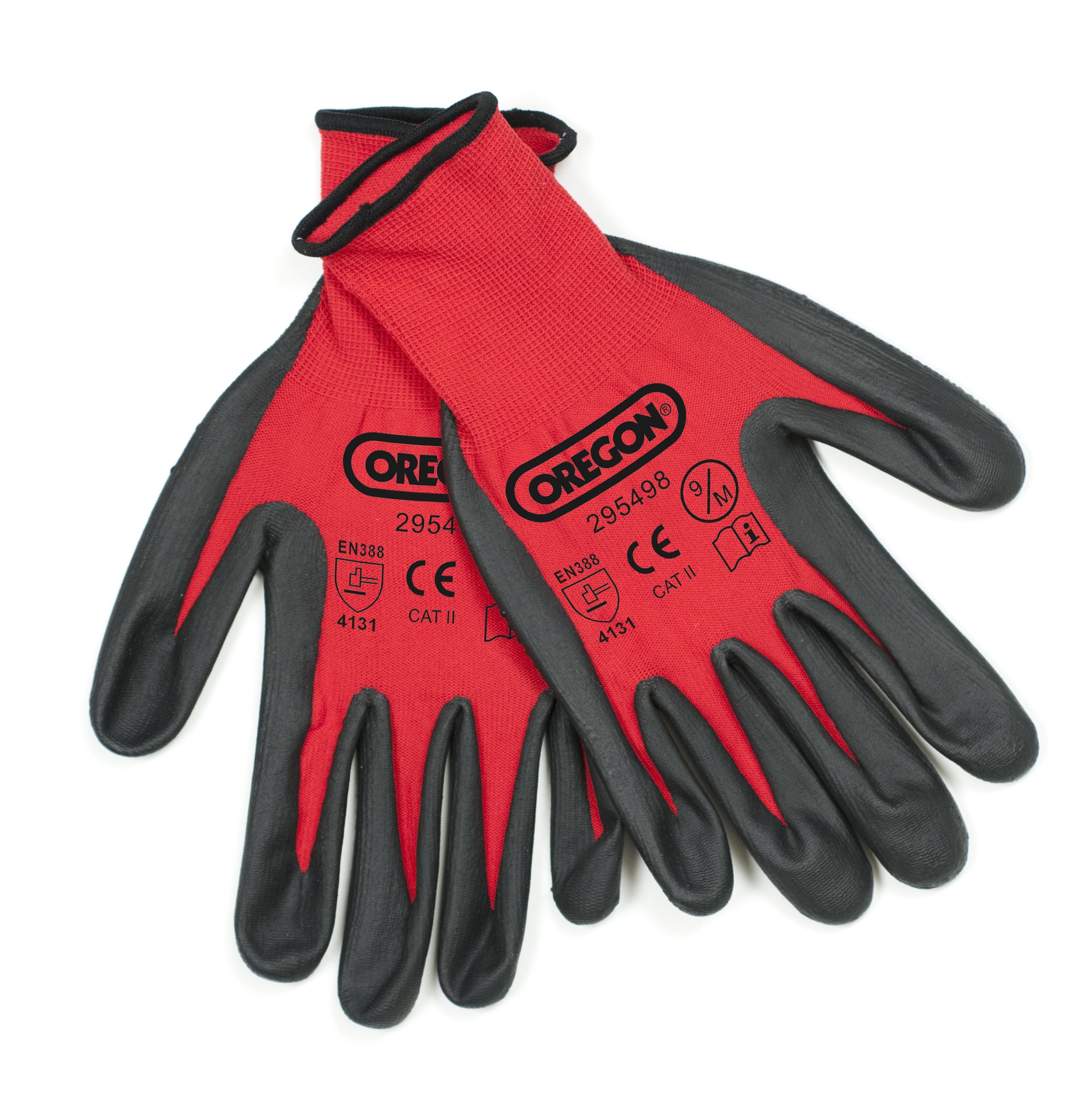 Oregon Red Work Gloves, Stretch Nylon Coated Nitrile Protection, Indoor & Outdoor PPE Gloves for Men & Women, Heavy Duty Gardening & DIY Hand Protection - Size Extra Large