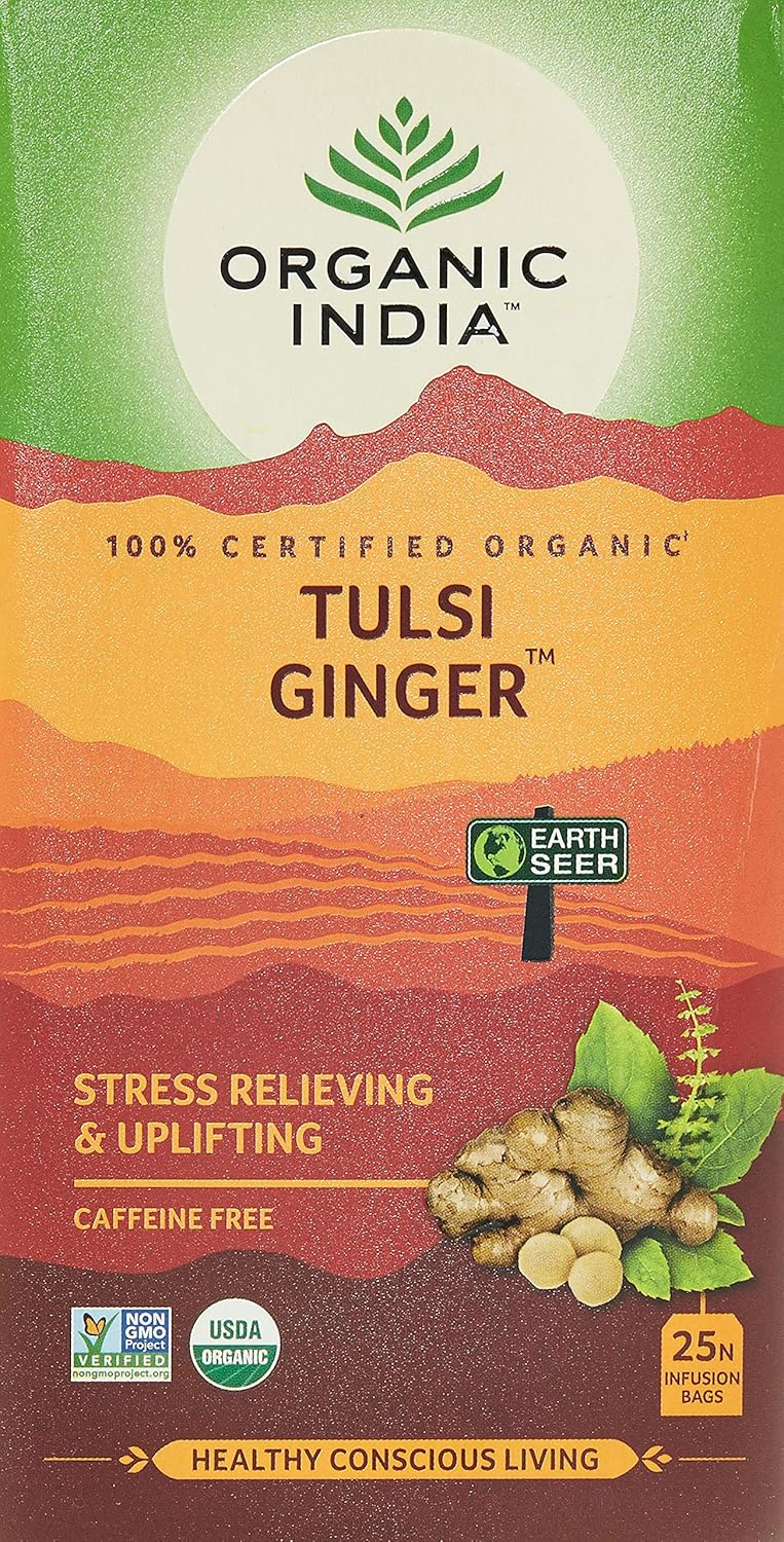 Organic India Tulsi Ginger Tea, 25 Tea Bags Amazon.in Grocery
