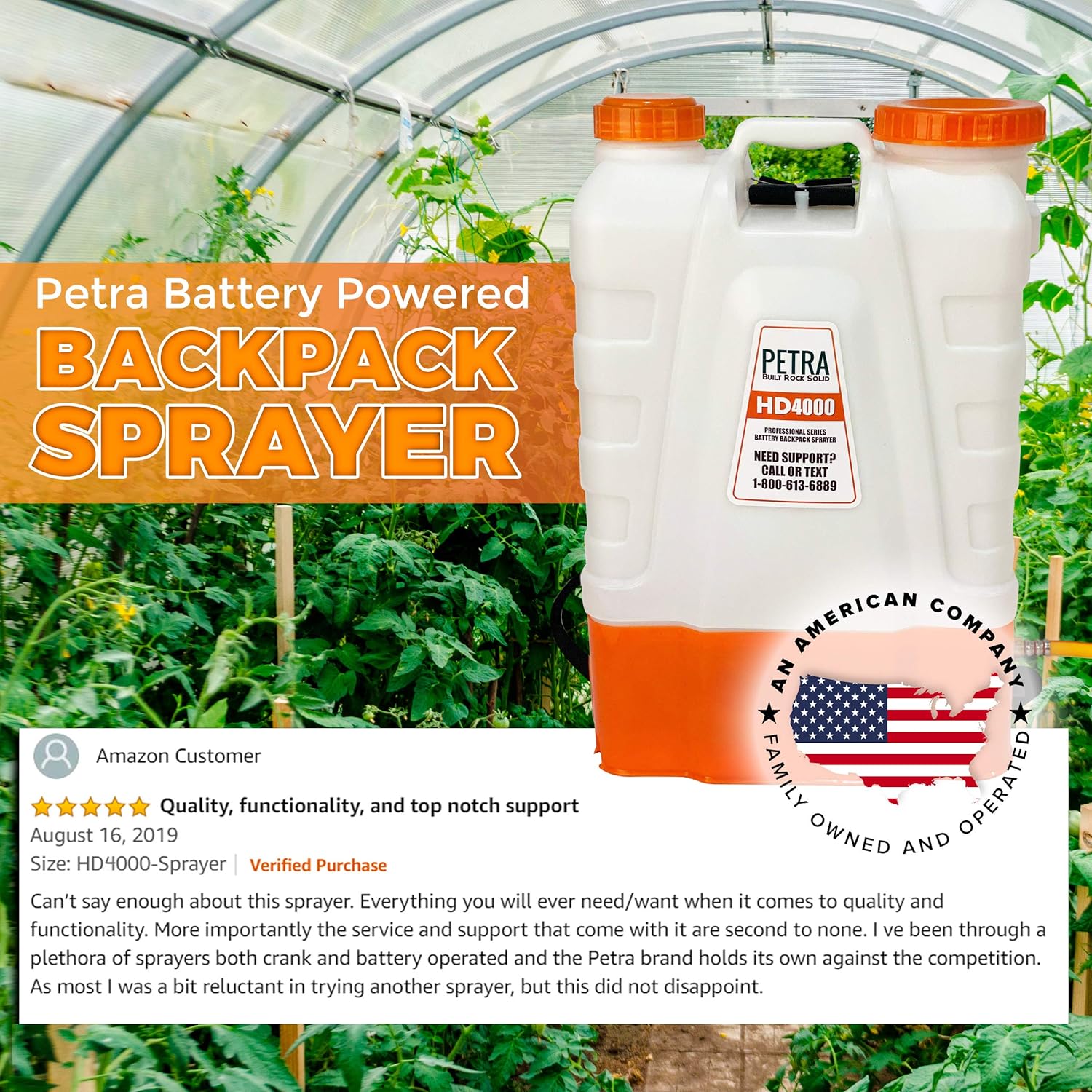 Petra 4 Gallon Battery Powered Backpack Sprayer – Extended Spray Time Long-Life Battery - New HD Wand Included, Wide Mouth Lid, Multiple Nozzles & Battery Included : Garden & Outdoor