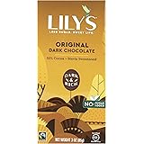 Lily's Dark Chocolate Bar with Stevia, Original, 3 Ounce (Pack of 12)