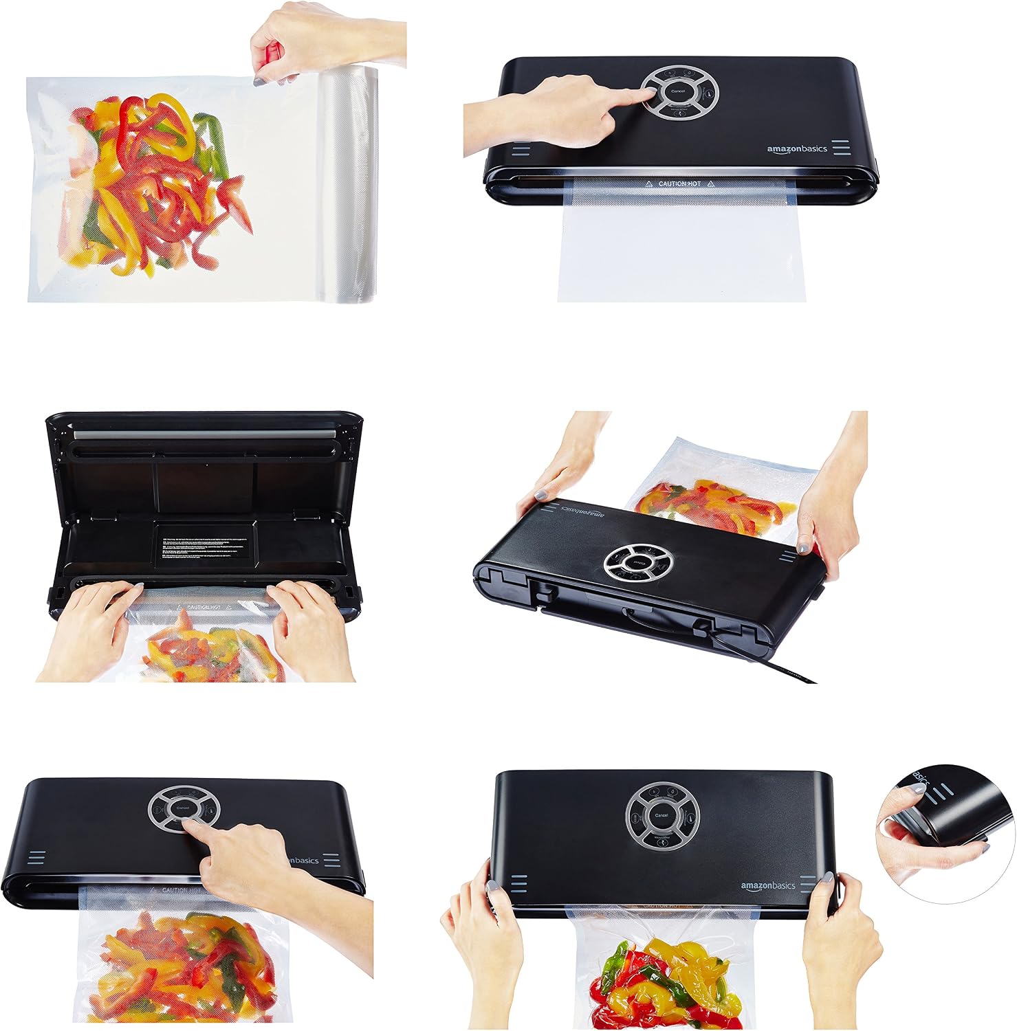Amazon Basics Vacuum Sealer Machine for Sous Vide Cooking 30cm Seam with 10 Bags for Preserving Meat Fish, Fruits - Image 4