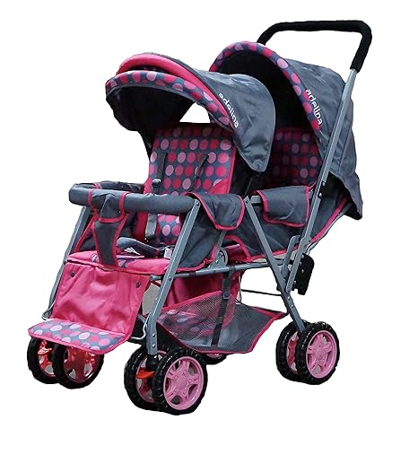 pink double stroller