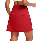G Gradual Golf Skorts Skirts for Women with 5 Pockets Women's High Waisted Lightweight Athletic Skirt for Tennis Running (Red, Large)