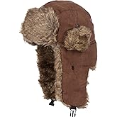 Sakkas Morgan Trapper Hat Ushanka Trooper Unisex Winter Faux Fur Ear Flap with Chin Strap, Warm Ski Snowboard Hunting Cap