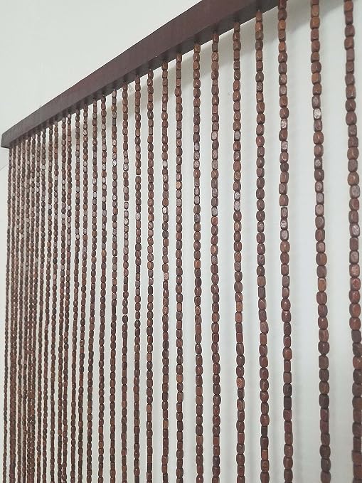 Amazon De Luance Kleiderstange 92 Vorhang Braun Holzperlen 90 X