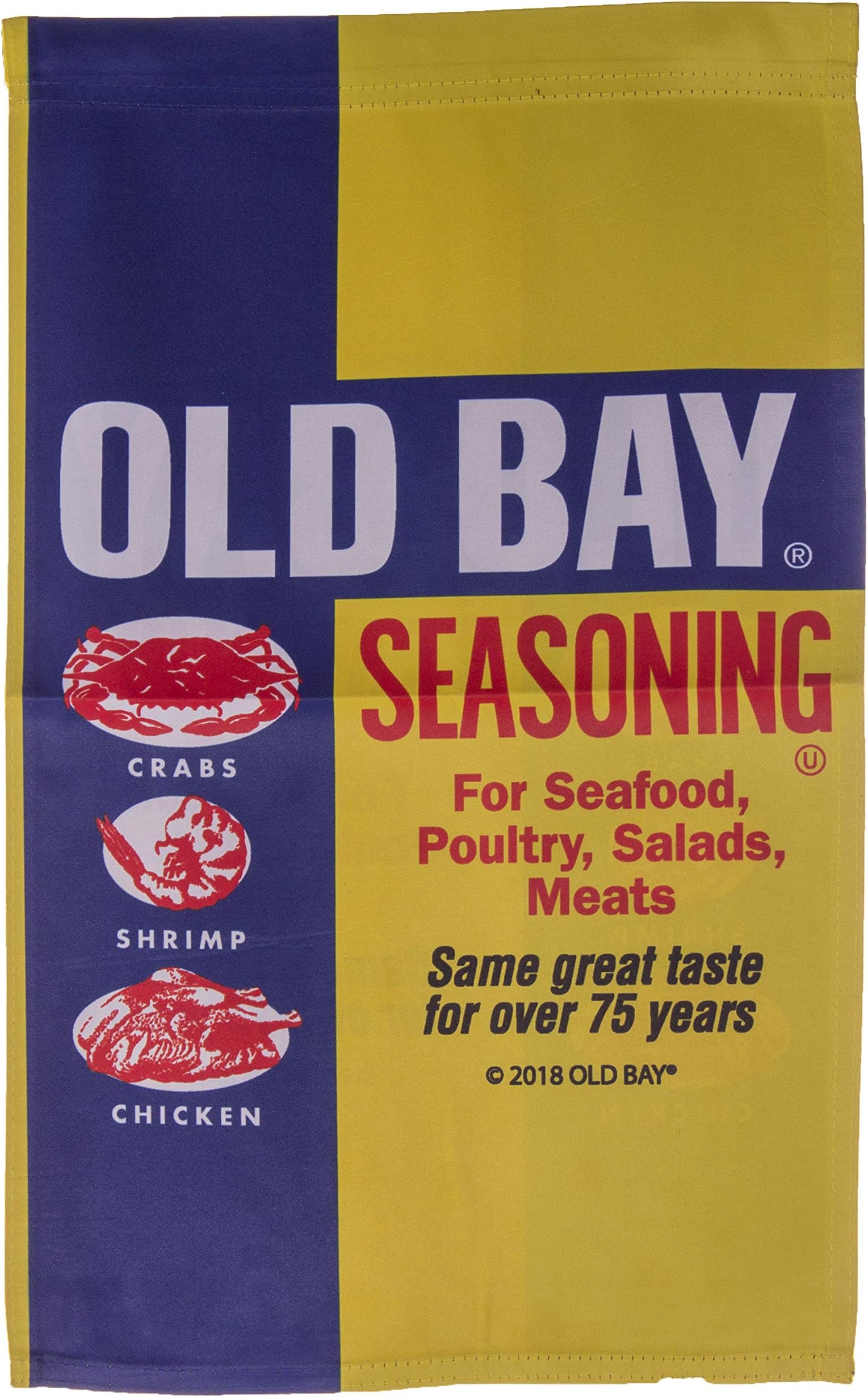 Maryland My Maryland Old Bay Seafood Seasoning Can Logo Licensed 12 x 18 Inch Garden Flag
