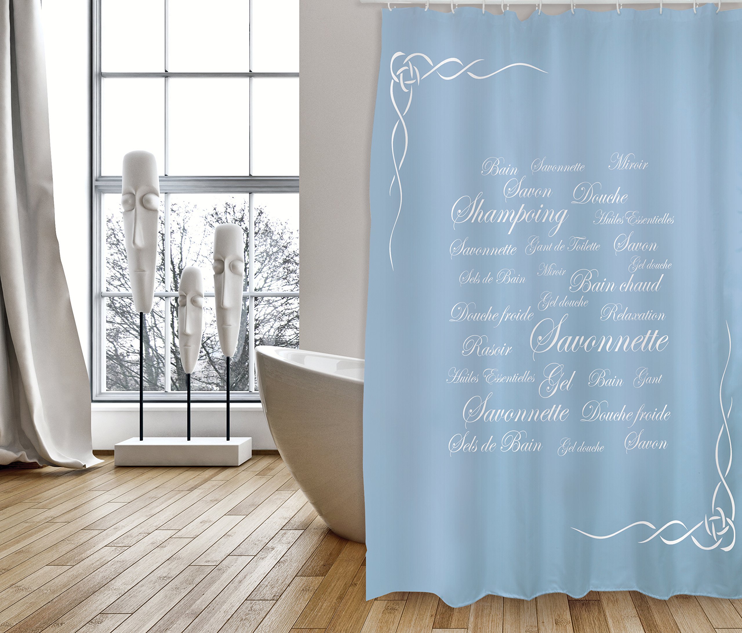 MSV Shower Curtain, Blue, Unique Size