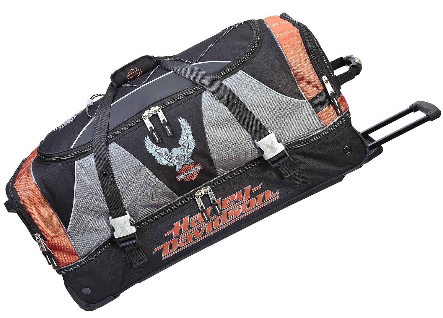 Harley Davidson 32 Inch XLarge Duffel with Organizer, Rust/Black, One