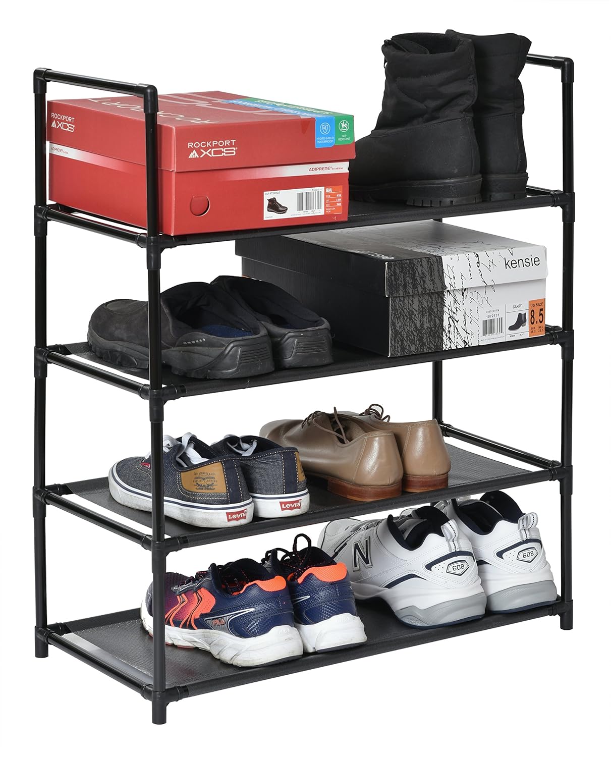 best rated shoe racks on Amazon Com Muscle Rack Sr4l Blk 4 Level Shoe Rack Black Industrial Scientific