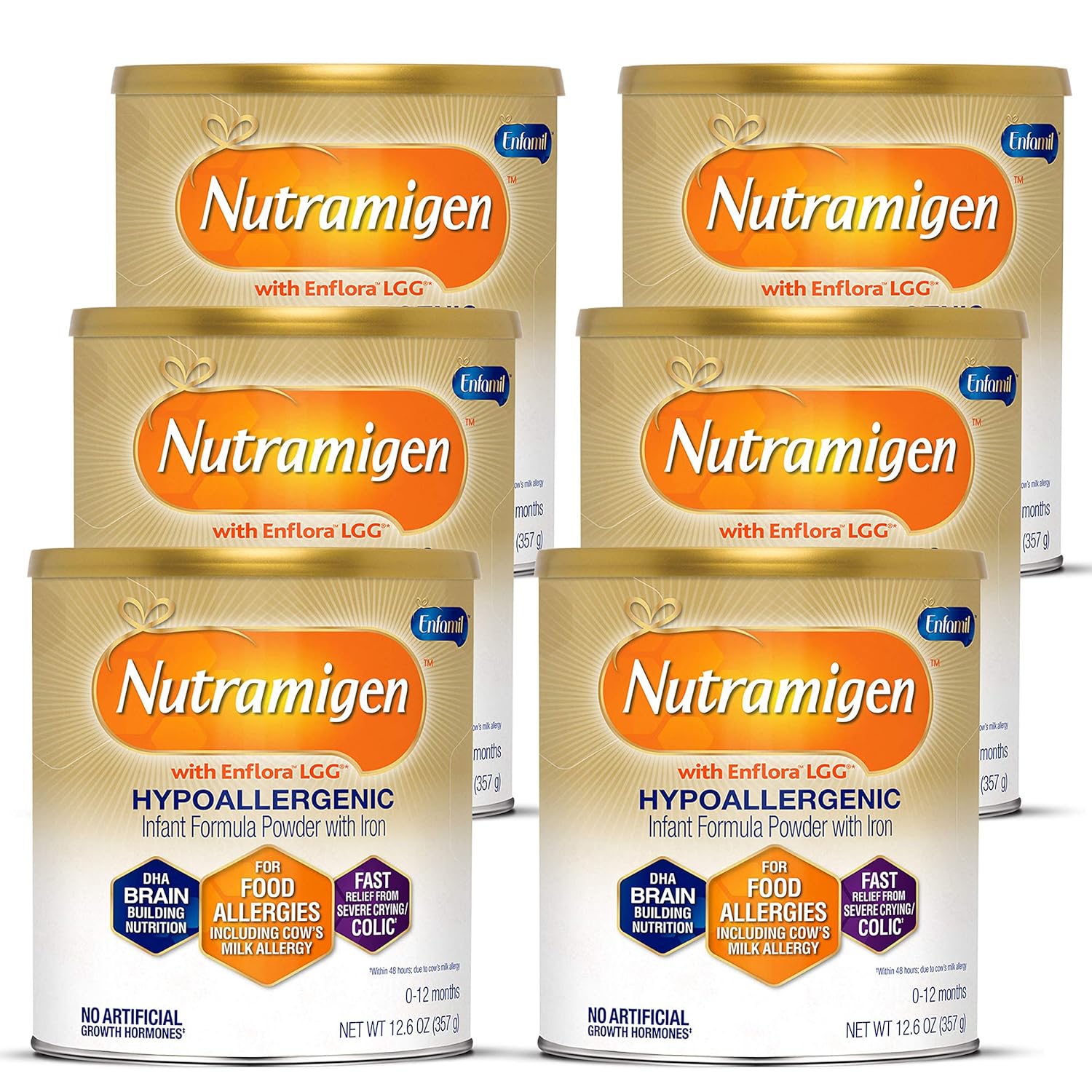 Enfamil Nutramigen Infant Formula Hypoallergenic Lactose Free Formula With Enflora Lgg Powder Can 12 6 Oz Pack Of 6 Amazon Co Uk Business Industry Science