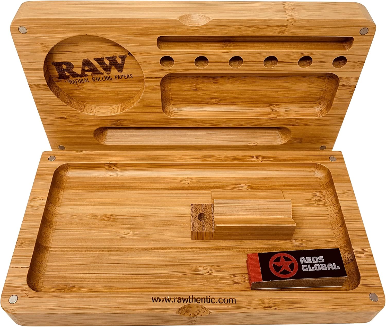 RAW Reds Tips Exclusive RAW Back Flip Bamboo Rolling Tray (Original) - Image 3