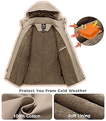 wantdo Men's Winter Coats Thicken Military Parka