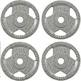 Fitvids Cast Iron 1-Inch Standard Weight Plate for Strength Training &amp; Weightlifting, Multiple Weights Available, 45LB (Pair)