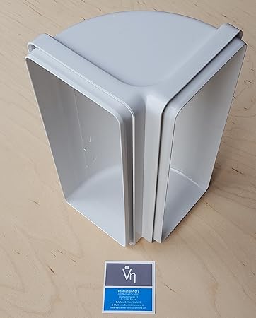 Flachkanal 220x90 für Dunstabzug Hauben Ø150mm Bogen 90° senkrecht