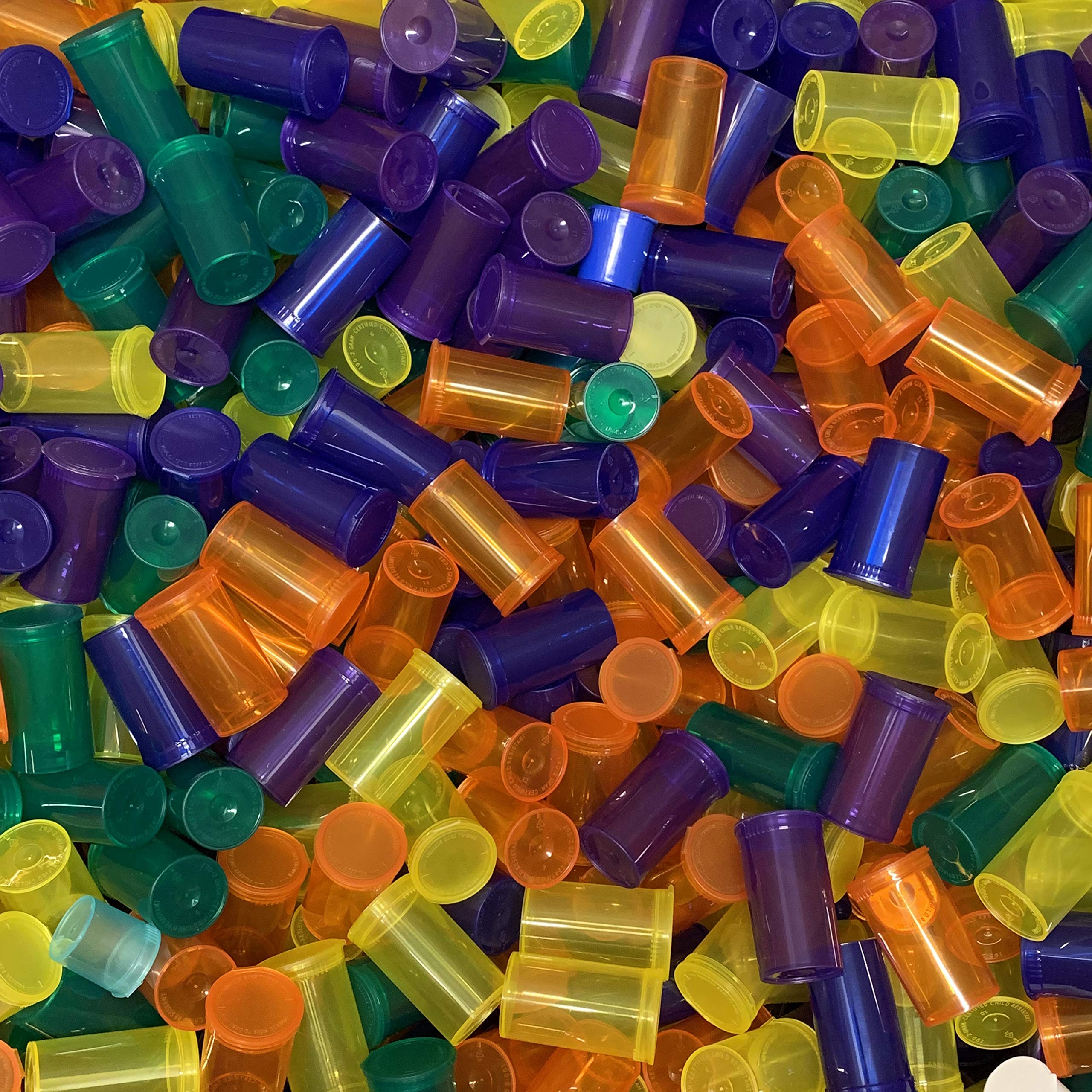 BIGSMOKESUPPLIES 100X - 19DR 19 Dram Pop Top Containers Bottle Vials - Holds 3.5 Gram - RX INCLUDED (Squeeze Pot Tub, Poptops, Pop Tops)