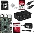 Raspberry Pi 3 COMPLETE Starter Kit, Black, 16GB Edition - Pi3 Model B Barebones Computer Motherboard 64bit Quad-Core CPU 1GB RAM, Black Pi3 Case, 2.5A Power Supply, 6FT HDMI Cable, 2 Heat Sink