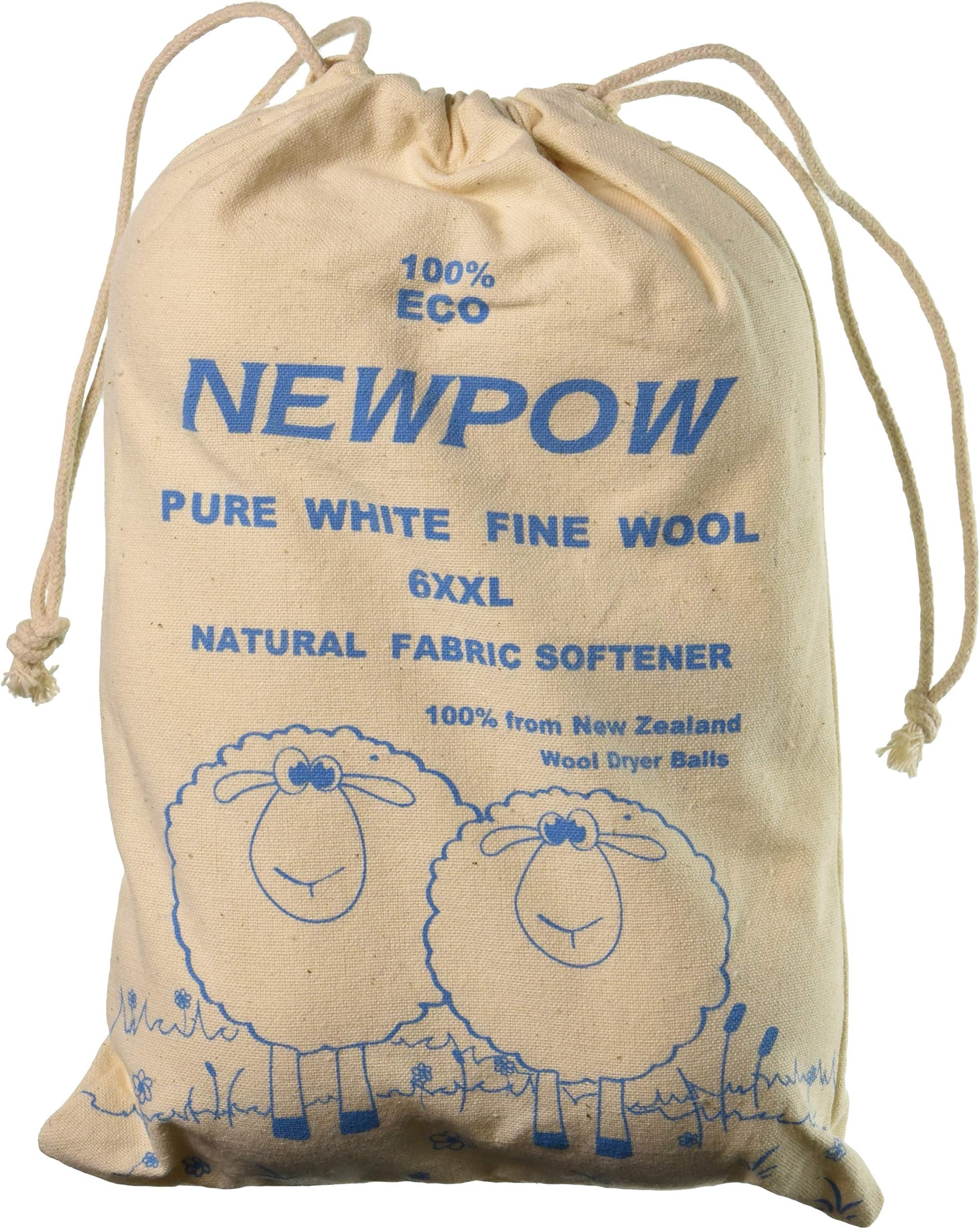 Wool Dryer Balls 6-Pack XXL - Reusable Clothes Dryer Balls - Premium Natural Fabric Softener - 2 Extra Storage Bags as Gift
