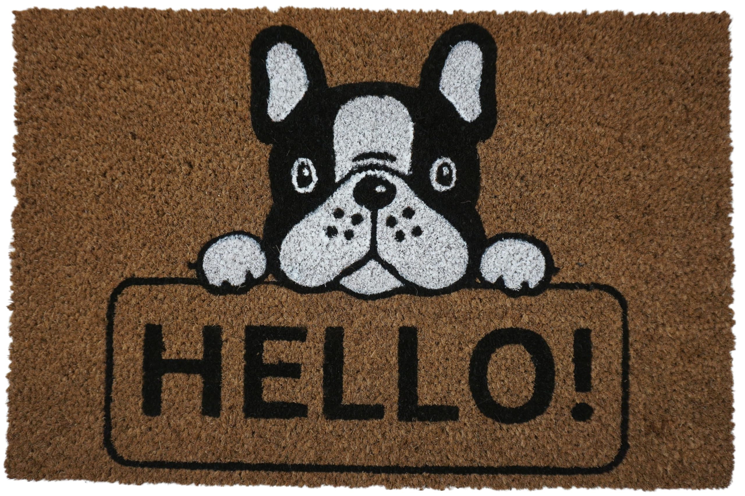 Koko Doormats Natural Coir Door Mat “Hello ! ” | Non-Slip PVC Backing Welcome Mat for Indoor & Outdoor Use | 60x40 cm Entryway Rug | Durable Front Door Mat