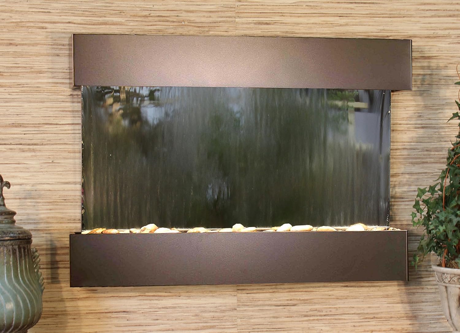 Reflection Creek Water Feature with Antique Bronze Trim and Square Edges (Silver Mirror): Home & Kitchen