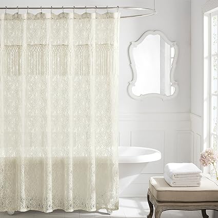 Lamont Home Everly Shower Curtain Ivory Amazon In Home Kitchen