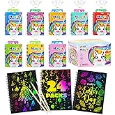 JOYIN 24 Pack Rainbow Scratch Art Notebook, Party Favors for Kids, Art Crafts Kit, Goodie Bags Stuffers for Girls Boys, Return Gifts for Birthday, Classroom Prizes, Bulk Gifts for Valentines Easter