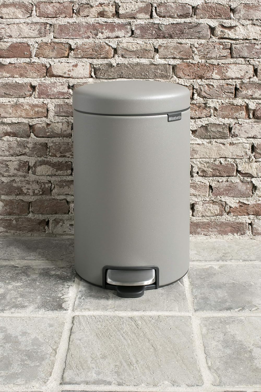 Brabantia NewIcon Pedal Bin 12L (Mineral Concrete Grey) Soft-Closure Rubbish Waste Bin, Removable Inner Bucket + Free Bin Bags - Image 5