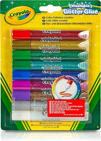 Crayola Glitter Glue Assorted Colours Pack of 9 3+ Kids Crafts