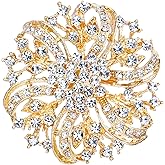 EVER FAITH Austrian Crystal Vintage Inspired Bridal Flower Brooch Corsage