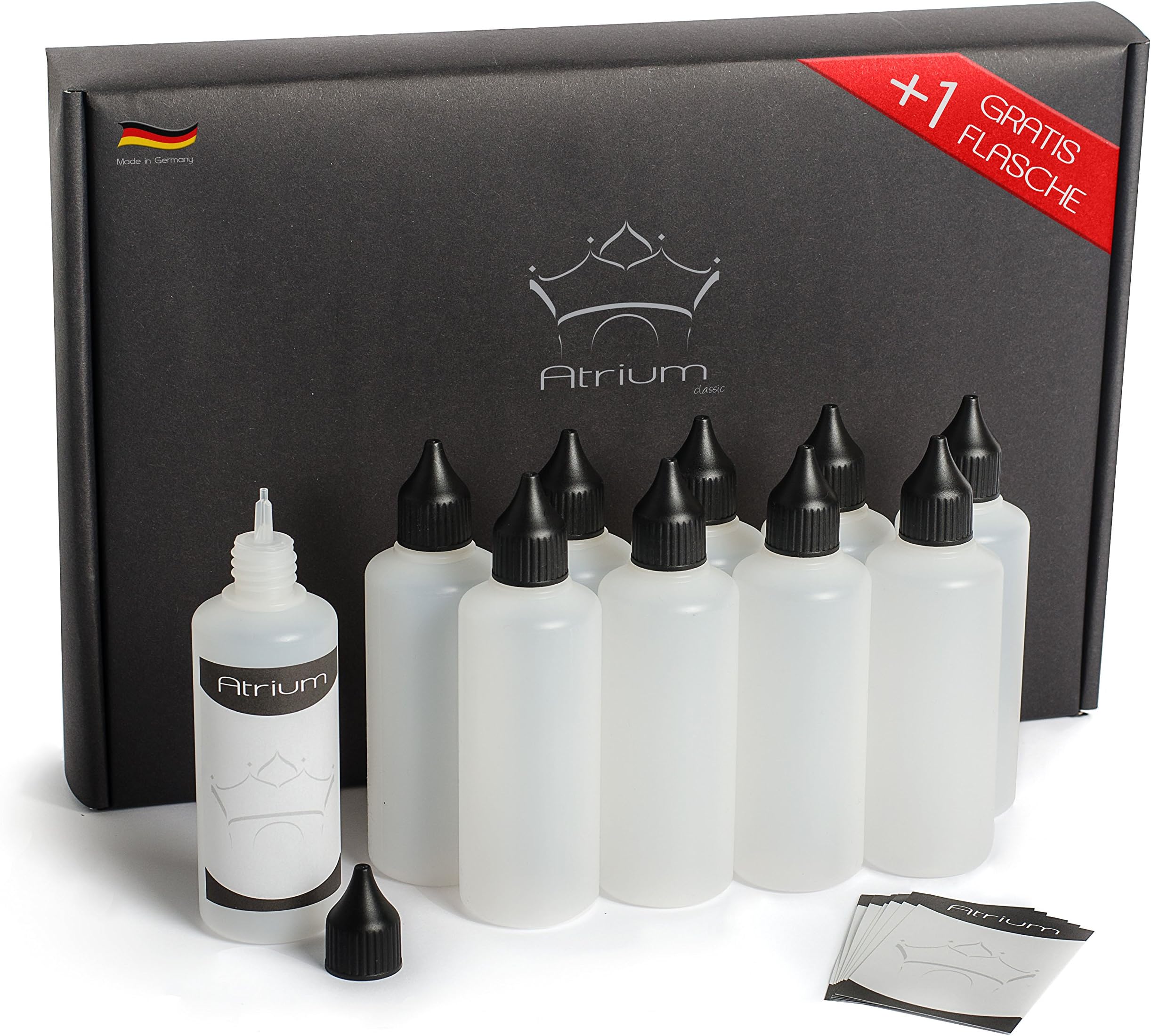 11 x 3,5 oz (100ml) dropper bottles | empty plastic bottles incl. labels | for dosing and mixing liquids, such as sauces…