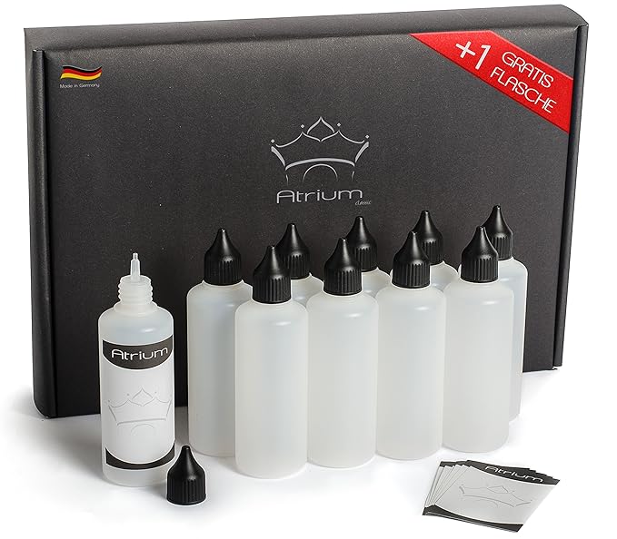 Atrium classic Liquidflaschen | Schadstoff geprüft | Flaschen für Liquid | Tropfflaschen zum Mischen von Liquiden wie z.b. Fa
