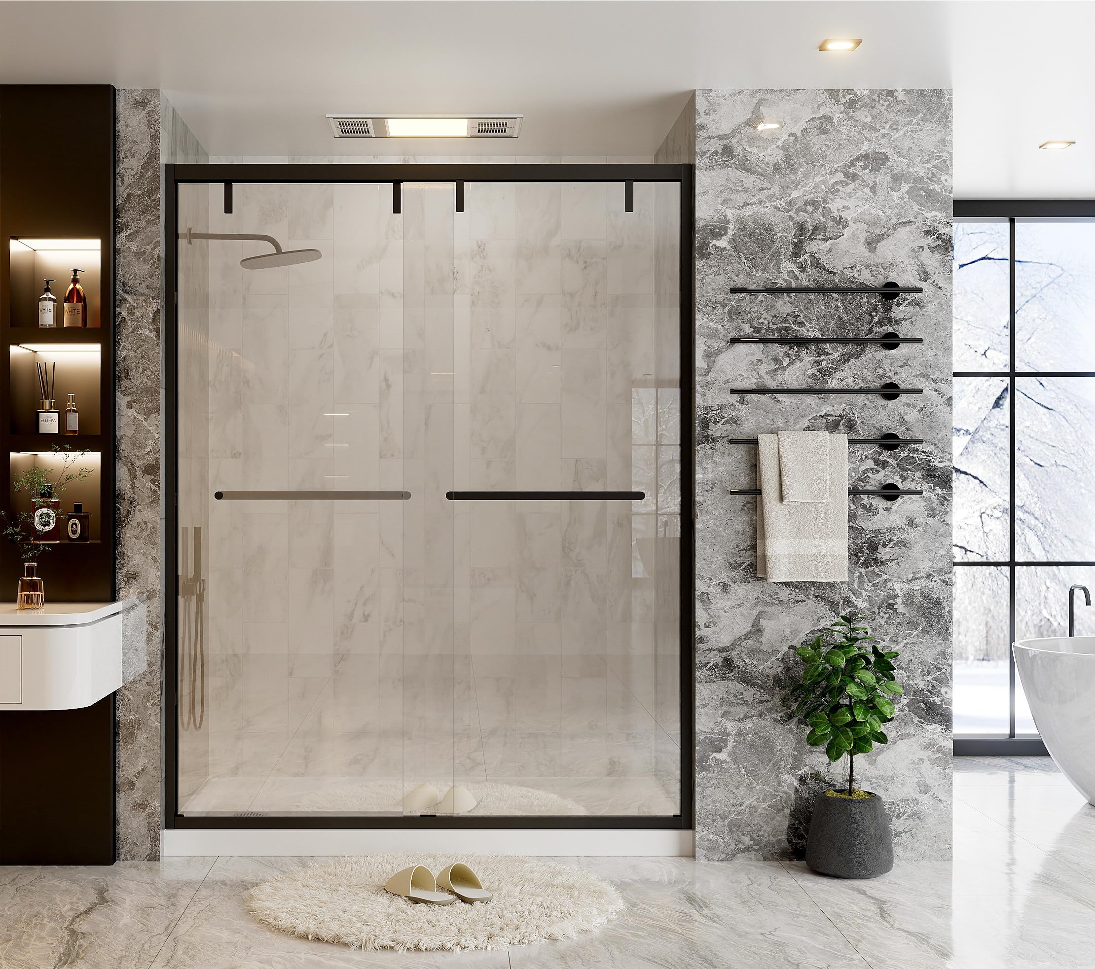 56-60 in. W x 76 in. H Double Sliding Shower