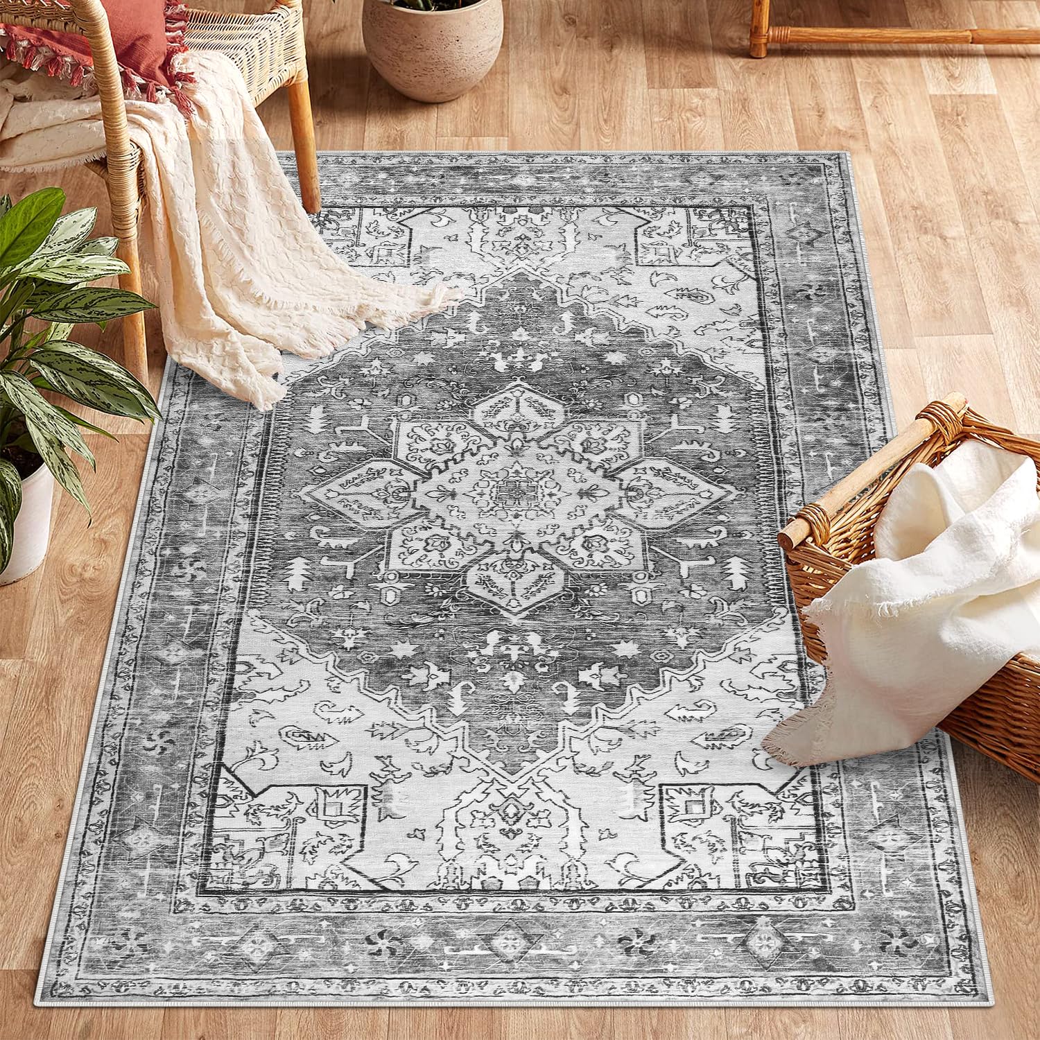 Yamaziot Washable Area Rug for Bedroom, 3x5