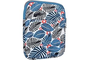 RichMoro Kindle Case, 6-7 inch Nylon Protective Cover, Travel Carrying Bag for Paperwhite 2021, Fire 7 2022, Kindle Oasis (Tortoiseshell Leaf)