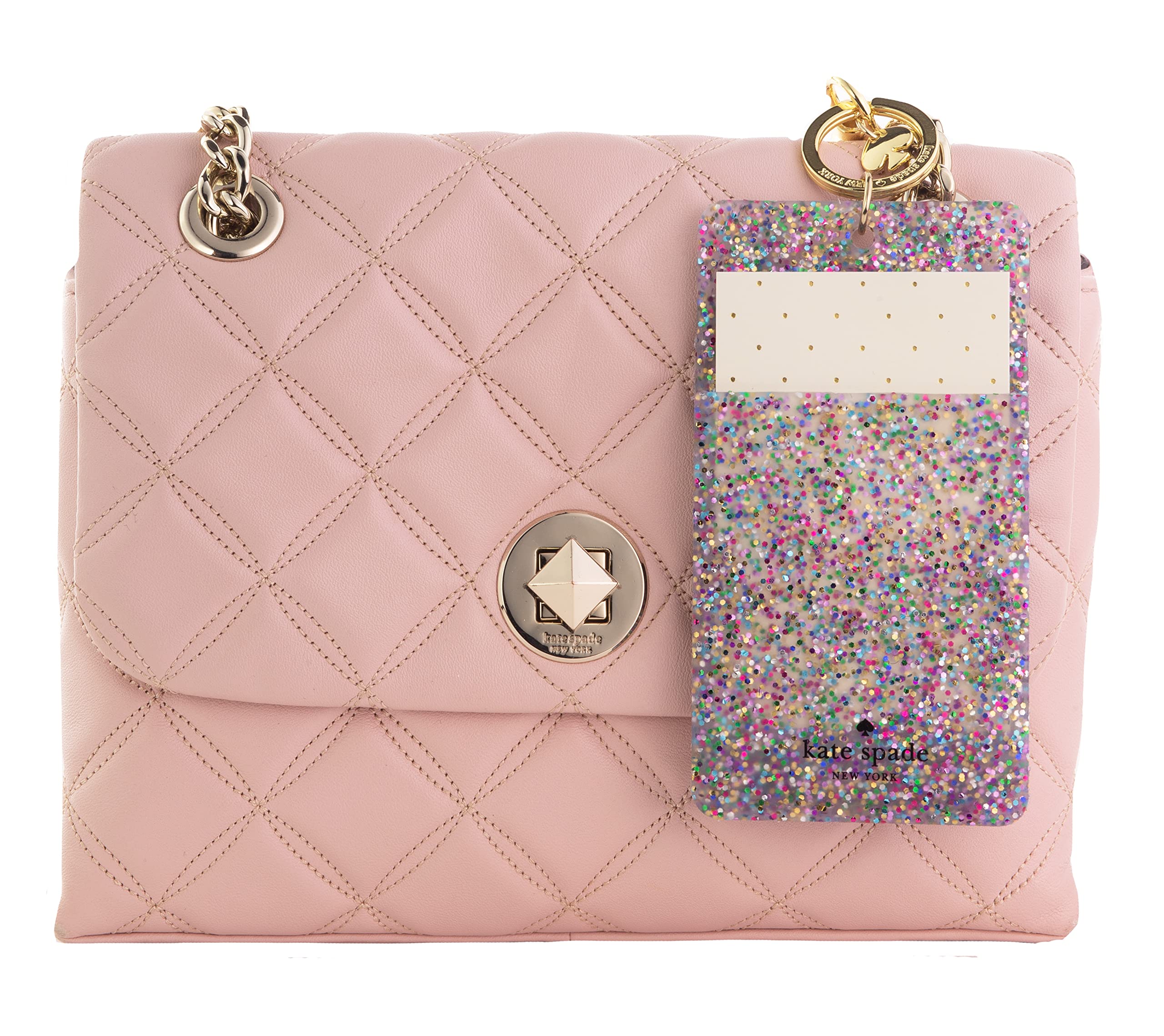 kate spade new york Kate Spade New York Id Badge Clip Key Chain, Sparkle Silicone Keychain Accessory and Suitcase Identifier, Multi Glitter