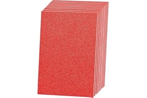 SALEMAR Red Glitter Cardstock Paper Sparkling Cardstocks for Cricut, Glitter Paper for Creating Holiday Greeting Cards, Cake Toppers, Wedding Crafts, Paper Crafting, 250Gsm, 10 Sheets