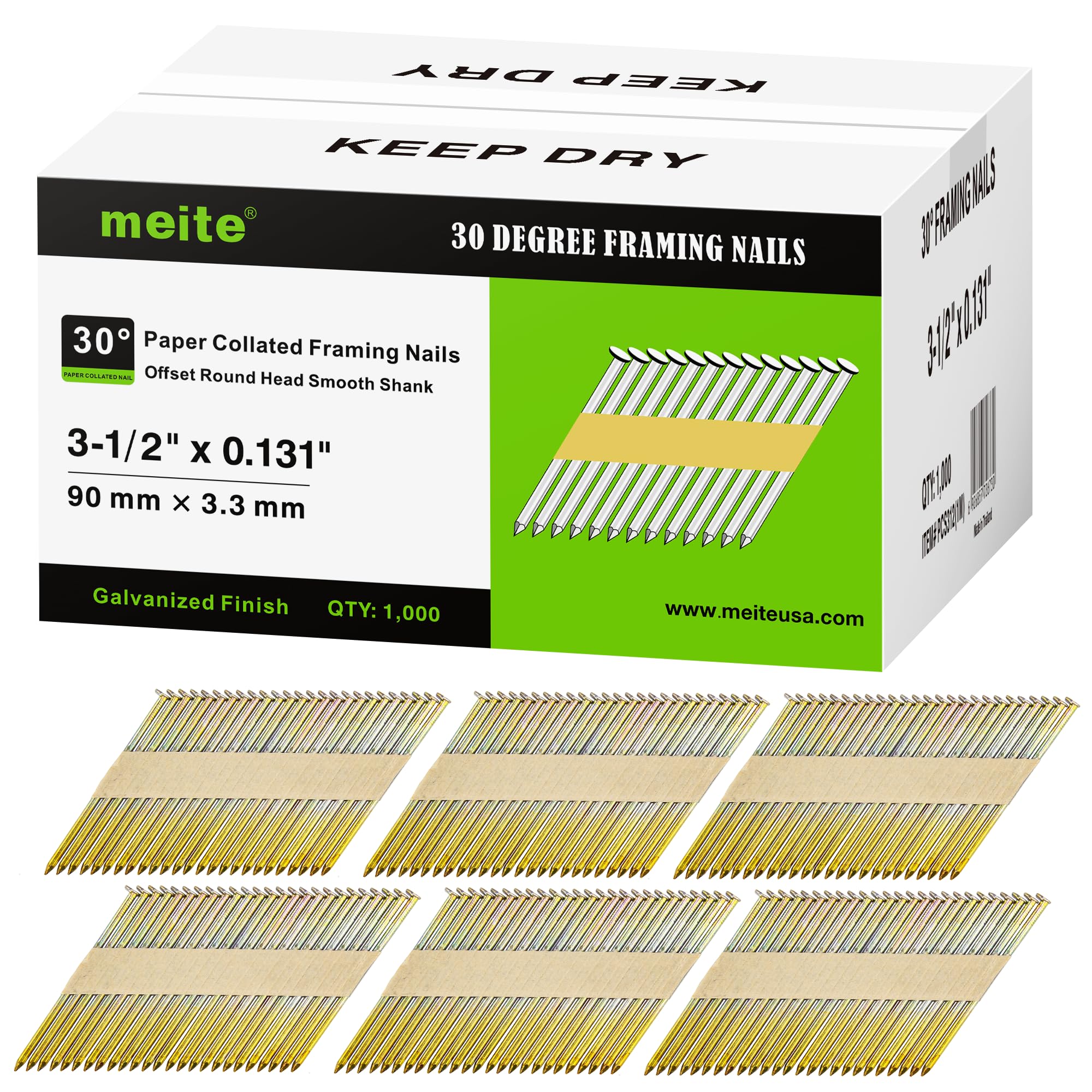 meite 30 Degree Framing Nails 3-1/2 Inch x