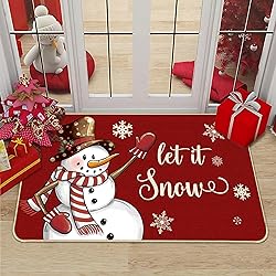 TREWAVE Christmas Doormat Snowman Let it Snow