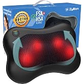 Zyllion ZMA-13 Back and Neck Massager with Heat for Pain Relief, Black | Doctor Recommended, Shiatsu, Deep Tissue, 3D Kneading, Muscle Therapy, Car Adapter, Corded Electric, UL 1647 Safety Certified