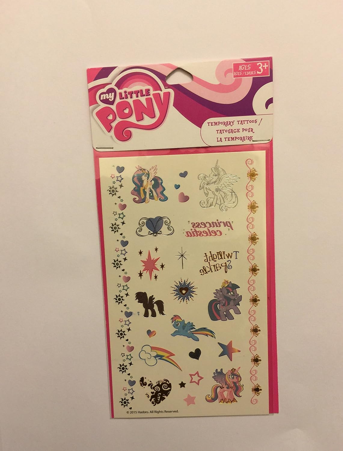 My Little Pony Rainbow Dash, Twilight Sparkle, Princess Celestia Temporary Tattoos